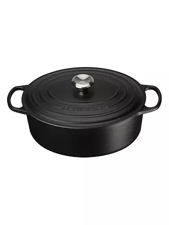 LE CREUSET | Bräter oval "Signature" 35cm 8,9l (Ofenrot) | schwarz
